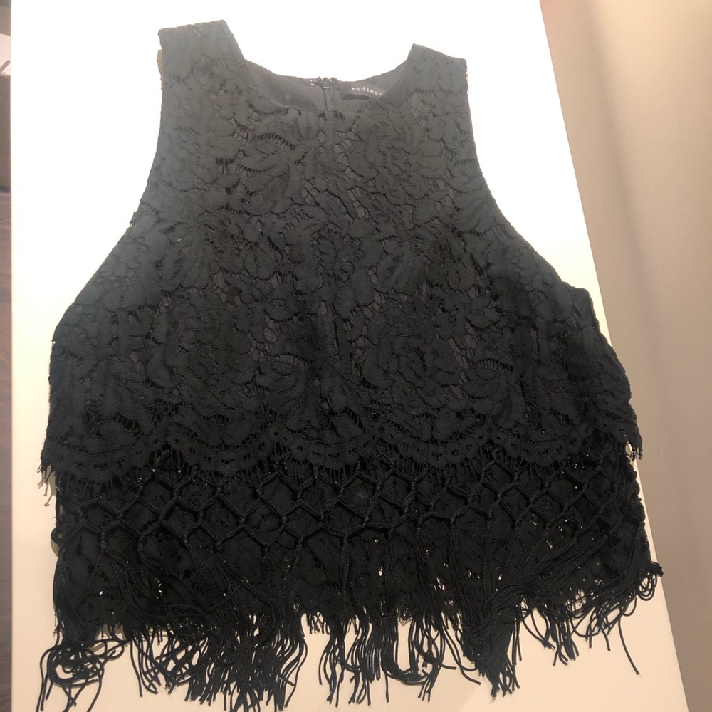Endless rose crop top with tassels